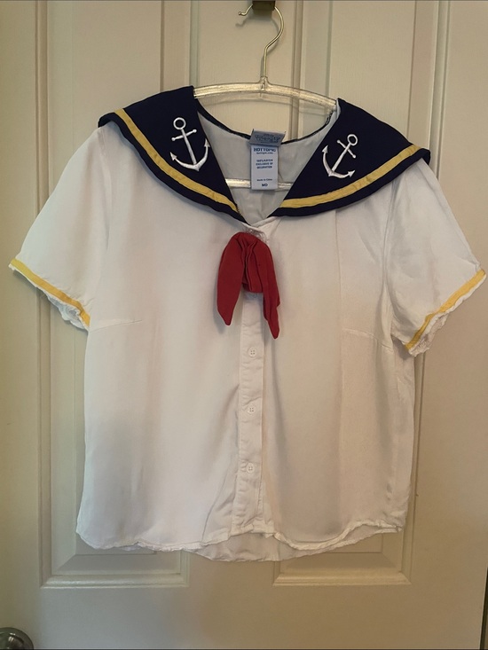 Disney Tops - Disney White Sailor Top with Navy Collar and Red Tie